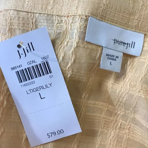 J. Jill Womens Plaid Boxy Lightweight Gauze Pullover Kimono Blouse Top Size L - Picture 6 of 9